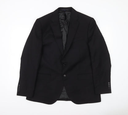 Marks and Spencer Men's Black 44R Wool Regular Fit Blazer Jacket