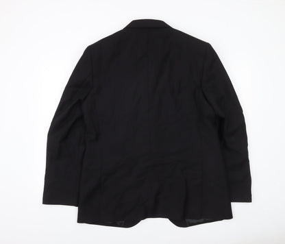 Marks and Spencer Men's Black 44R Wool Regular Fit Blazer Jacket