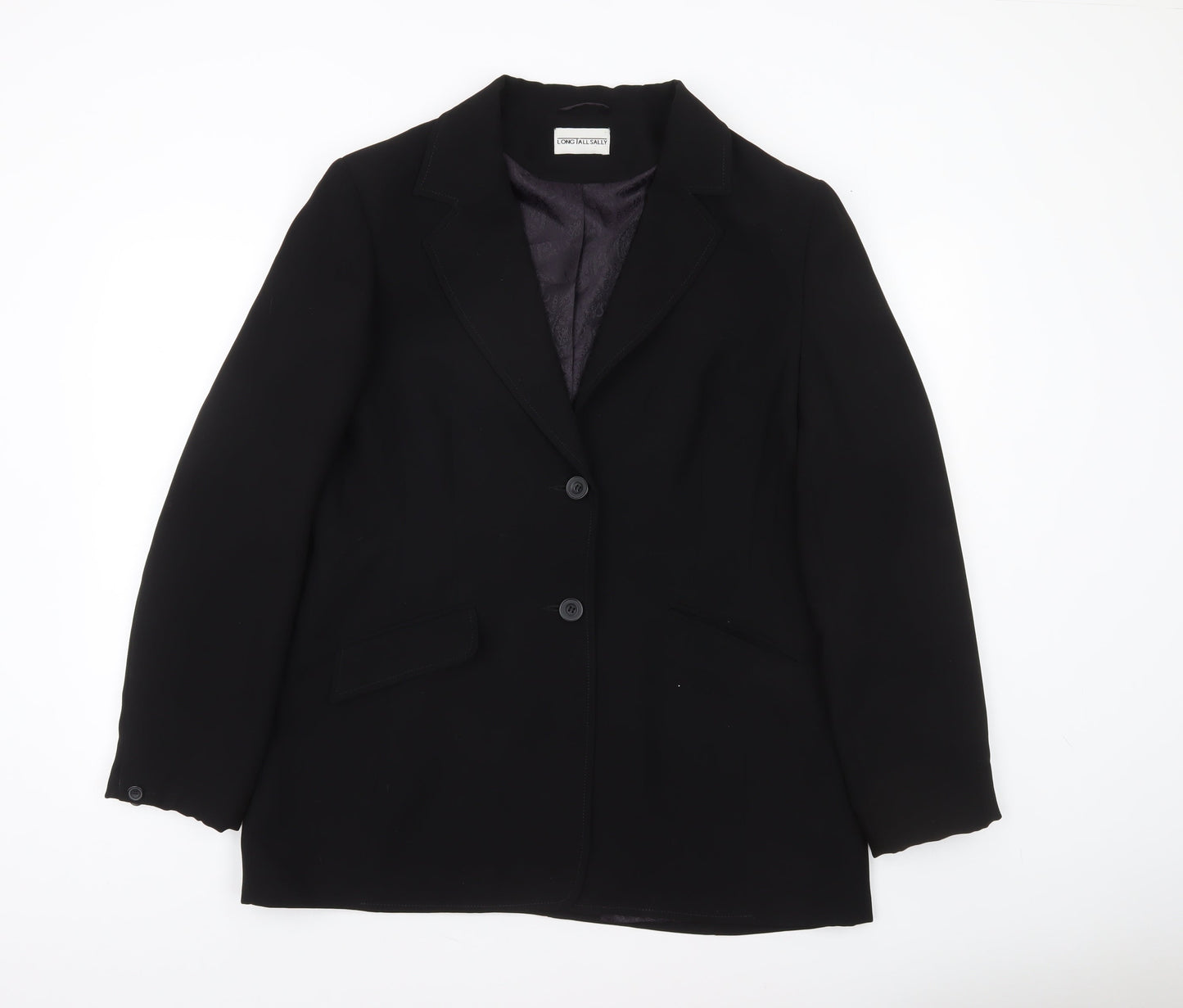 Long Tall Sally Women Black Size 18 Two-Button Tailored Blazer