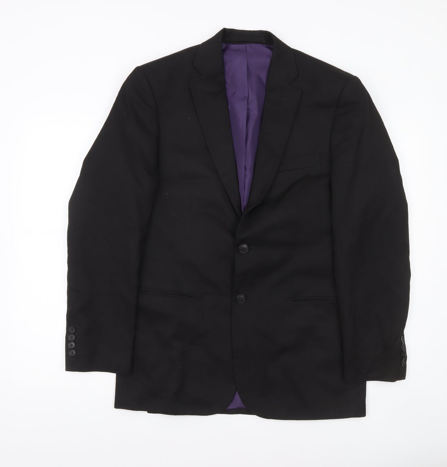 Marks and Spencer Men’s Black 38 Regular Fit Two Button Blazer