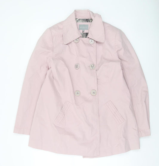 Marks and Spencer Per Una Pink Cotton Blend Trench Coat Women Size 16