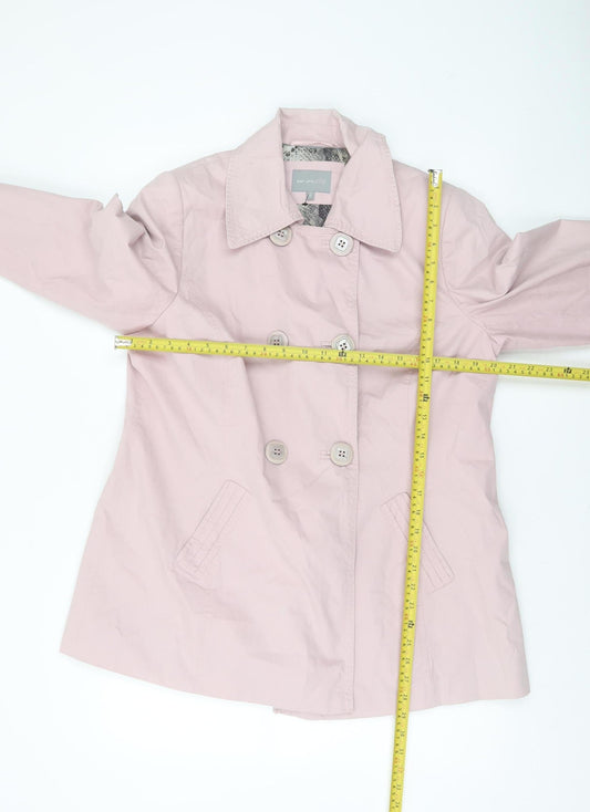 Marks and Spencer Per Una Pink Cotton Blend Trench Coat Women Size 16