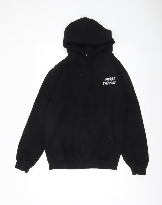 Mens UK Size S Sugar Theory Black Pullover Hoodie
