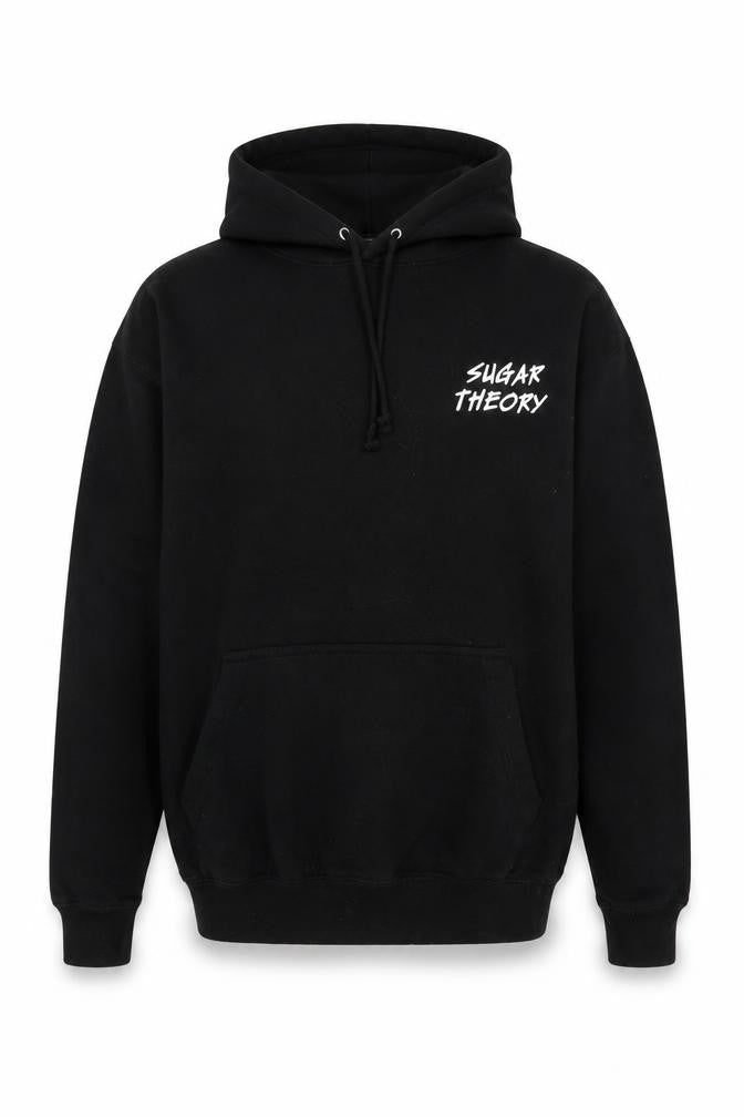 Mens UK Size S Sugar Theory Black Pullover Hoodie