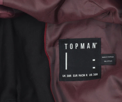Topman Men's Black 38R Regular Fit Single-Breasted Blazer