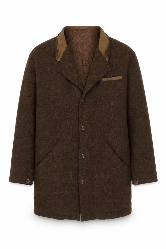 Mens UK Size L The Territory Ahead Brown Overcoat