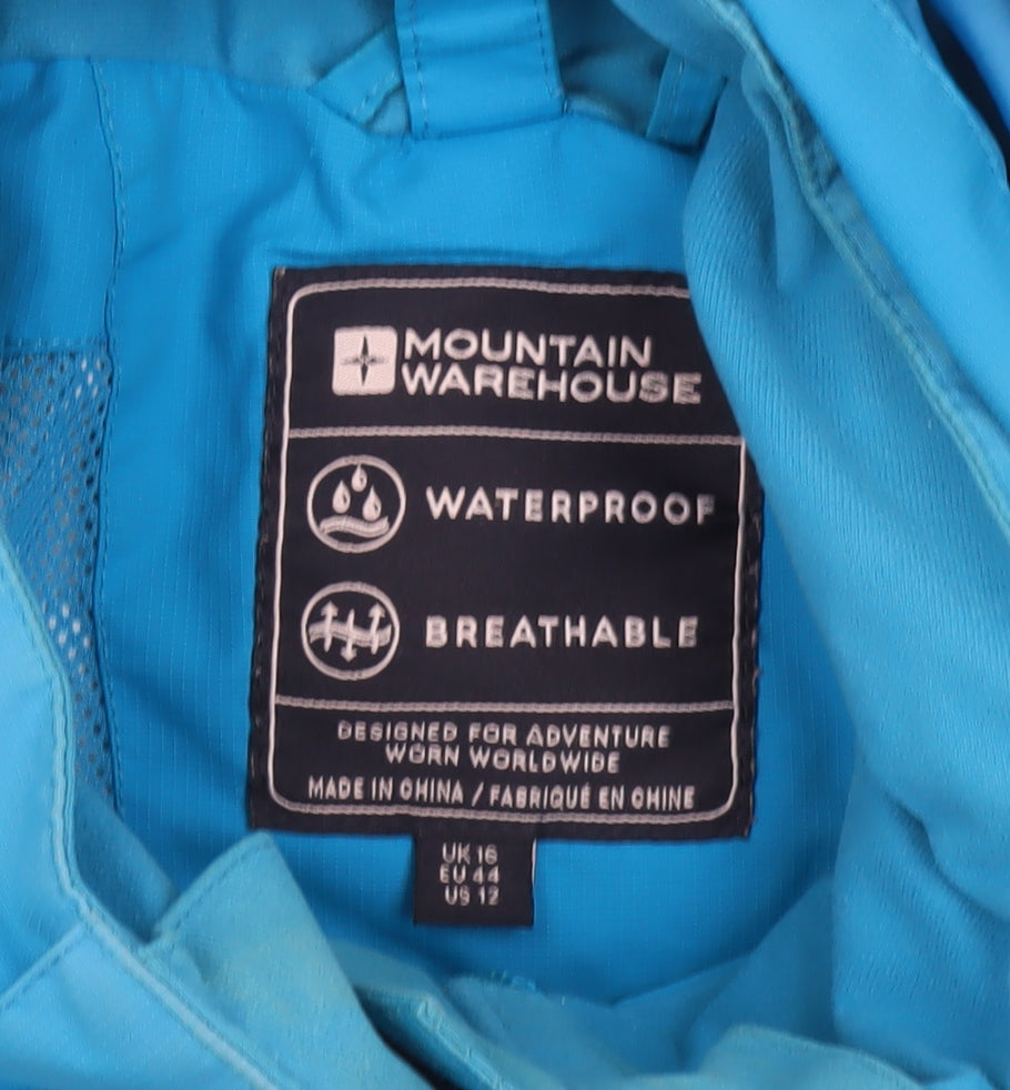 Mountain Warehouse Womens Blue Waterproof Winter Parka Jacket UK 16