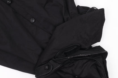 Laura Ashley Women's Black Trench Coat Size 12 Belted Mid-Length Classic Style