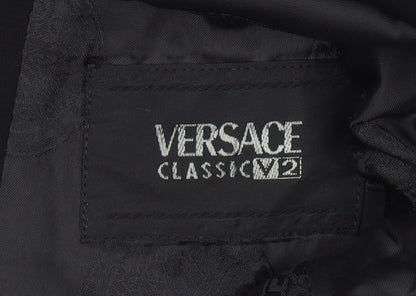 Versace Classic V2 Men's Black 40R Wool Viscose Blazer Jacket