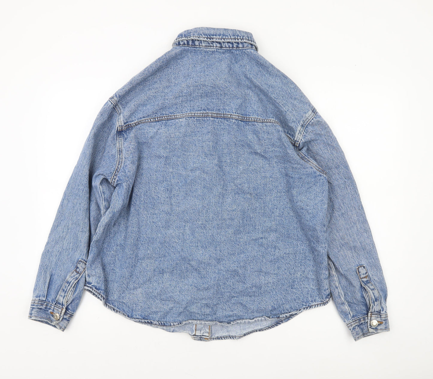 Womens UK Size S Denim Co (Primark) Blue Basic Button-Up