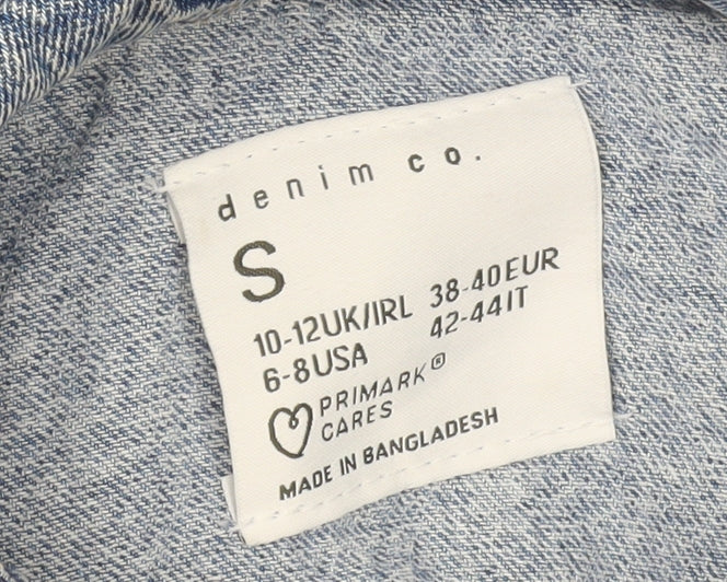 Womens UK Size S Denim Co (Primark) Blue Basic Button-Up