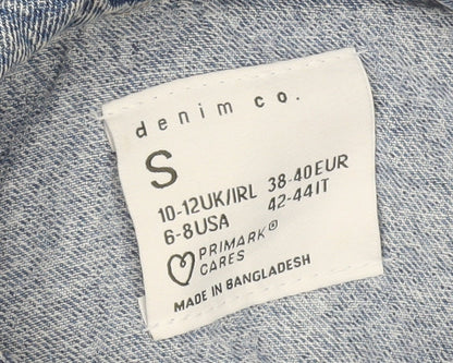 Womens UK Size S Denim Co (Primark) Blue Basic Button-Up