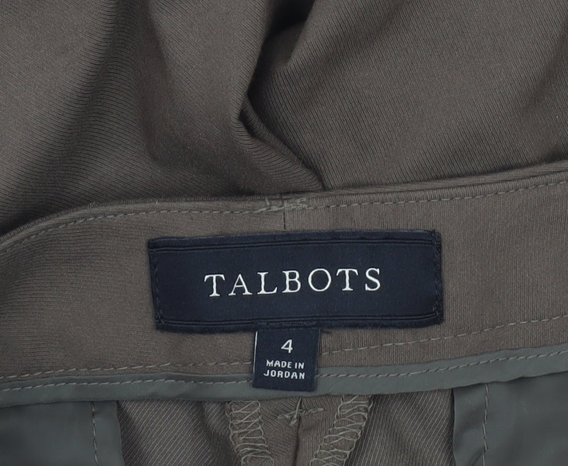 Womens UK Size 4 Talbots Regular Fit Dress Pants Brown Trousers