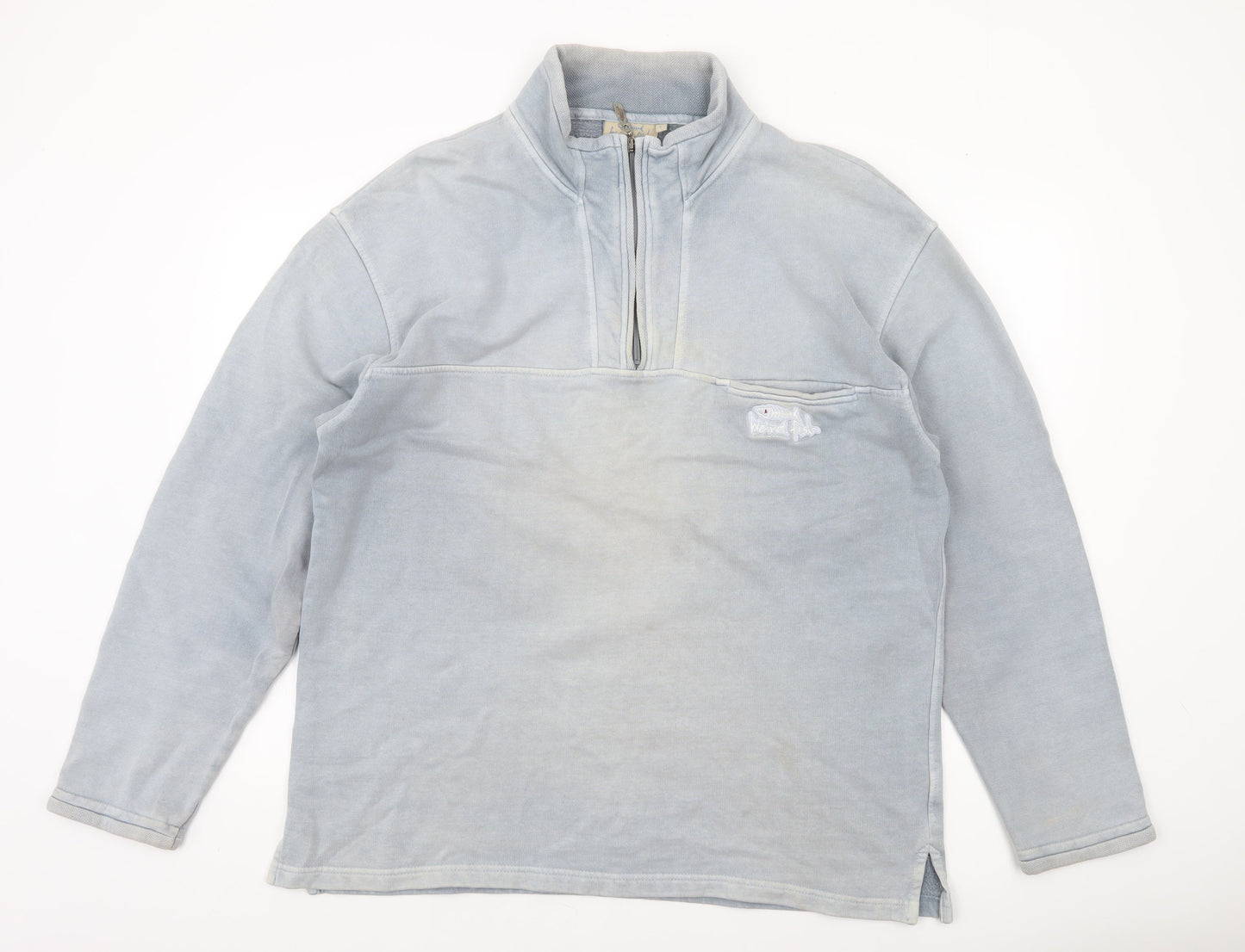 Weird Fish Men’s Grey 1/4 Zip Cotton Sweatshirt L Outdoor Pullover