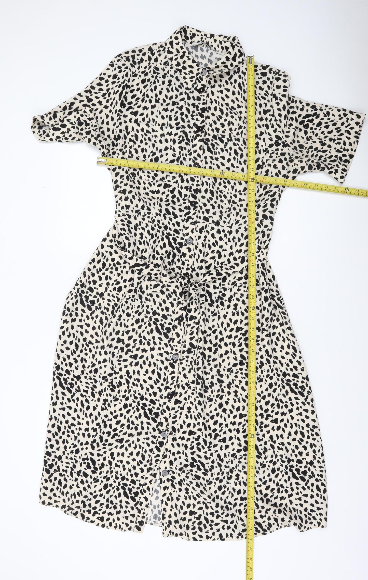 George Women’s Beige Animal Print Shirt Dress Size 16