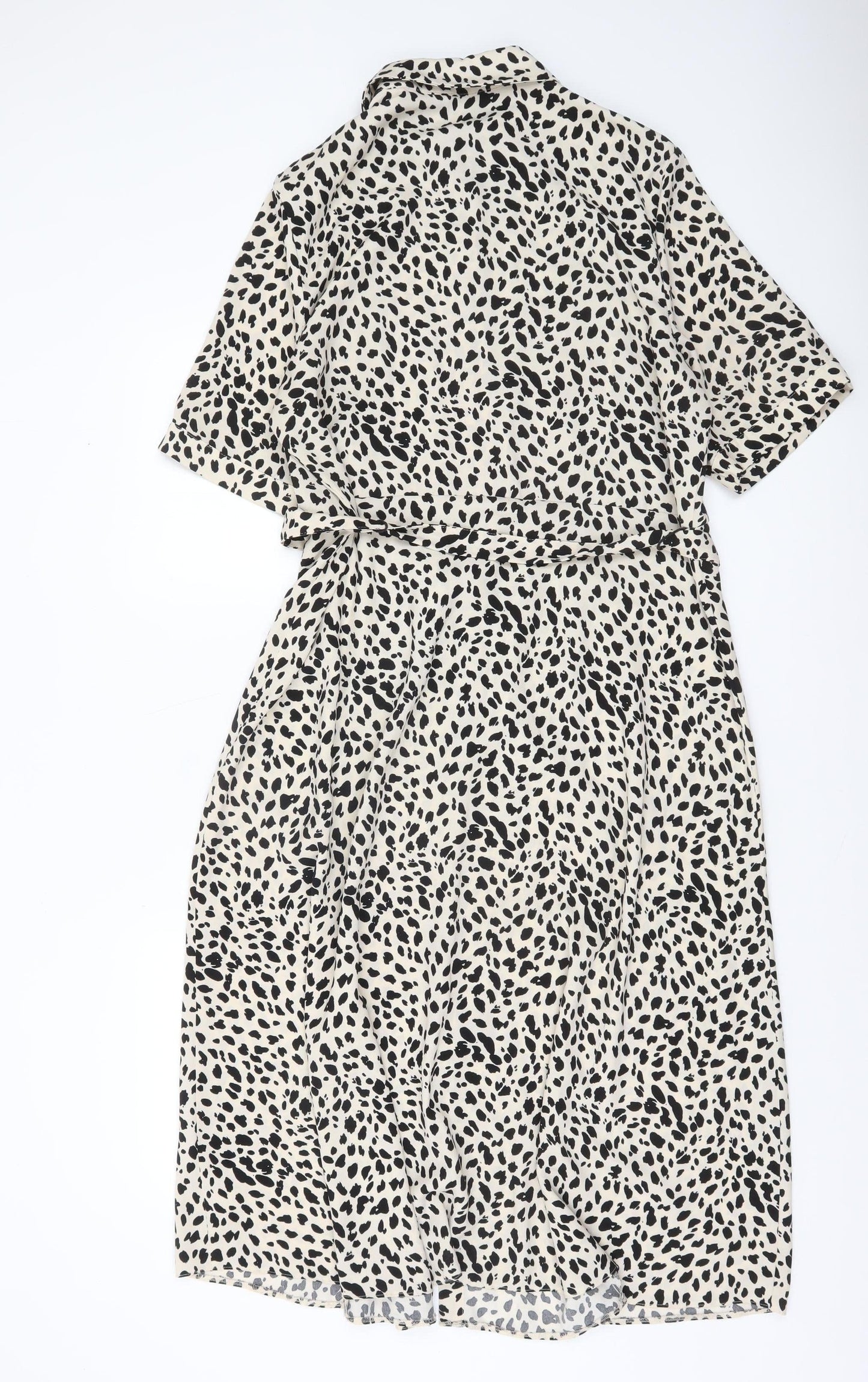 George Women’s Beige Animal Print Shirt Dress Size 16