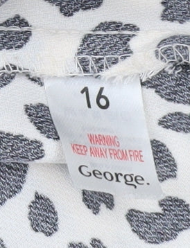 George Women’s Beige Animal Print Shirt Dress Size 16