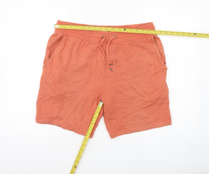 Marks and Spencer Men's Orange Sweat Shorts L Regular Fit