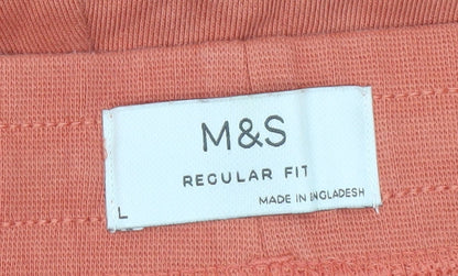 Marks and Spencer Men's Orange Sweat Shorts L Regular Fit