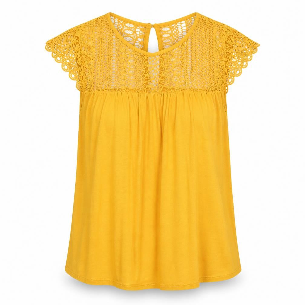 Womens UK Size 10 Papaya Yellow Camisole Blouse