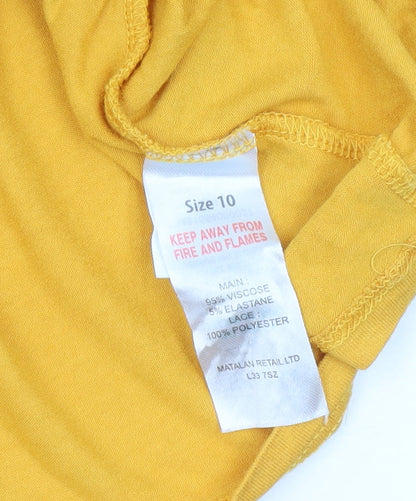 Papaya Woman Yellow Crochet Lace Blouse Size 10 Regular Fit