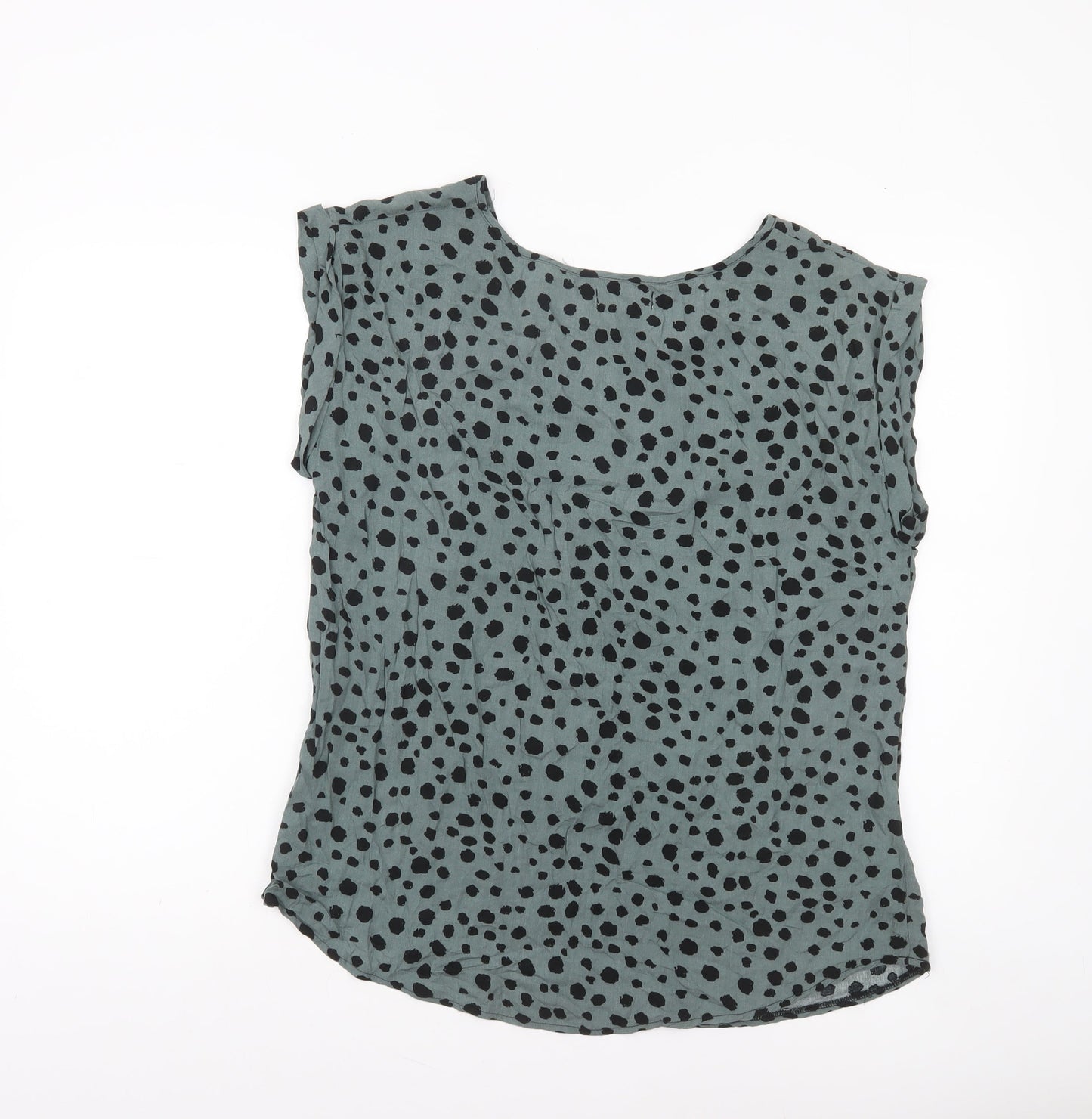 Womens UK Size 10 Apricot Green Basic Blouse