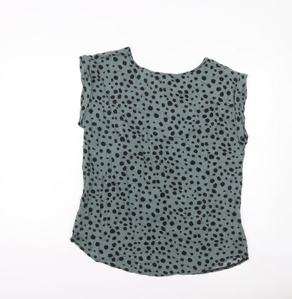 Womens UK Size 10 Apricot Green Basic Blouse