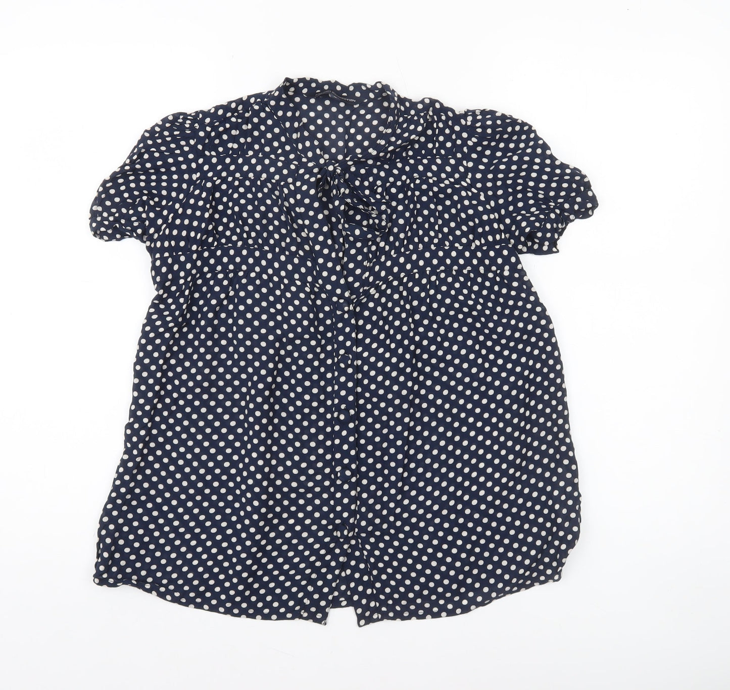 French Connection Women's Blue Polka Dot Viscose Tunic Blouse Size 10