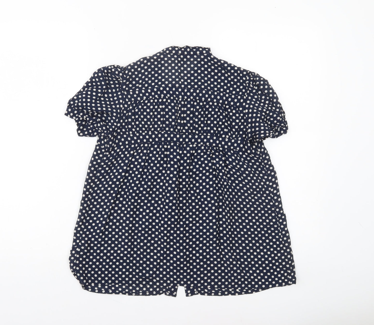 French Connection Women's Blue Polka Dot Viscose Tunic Blouse Size 10