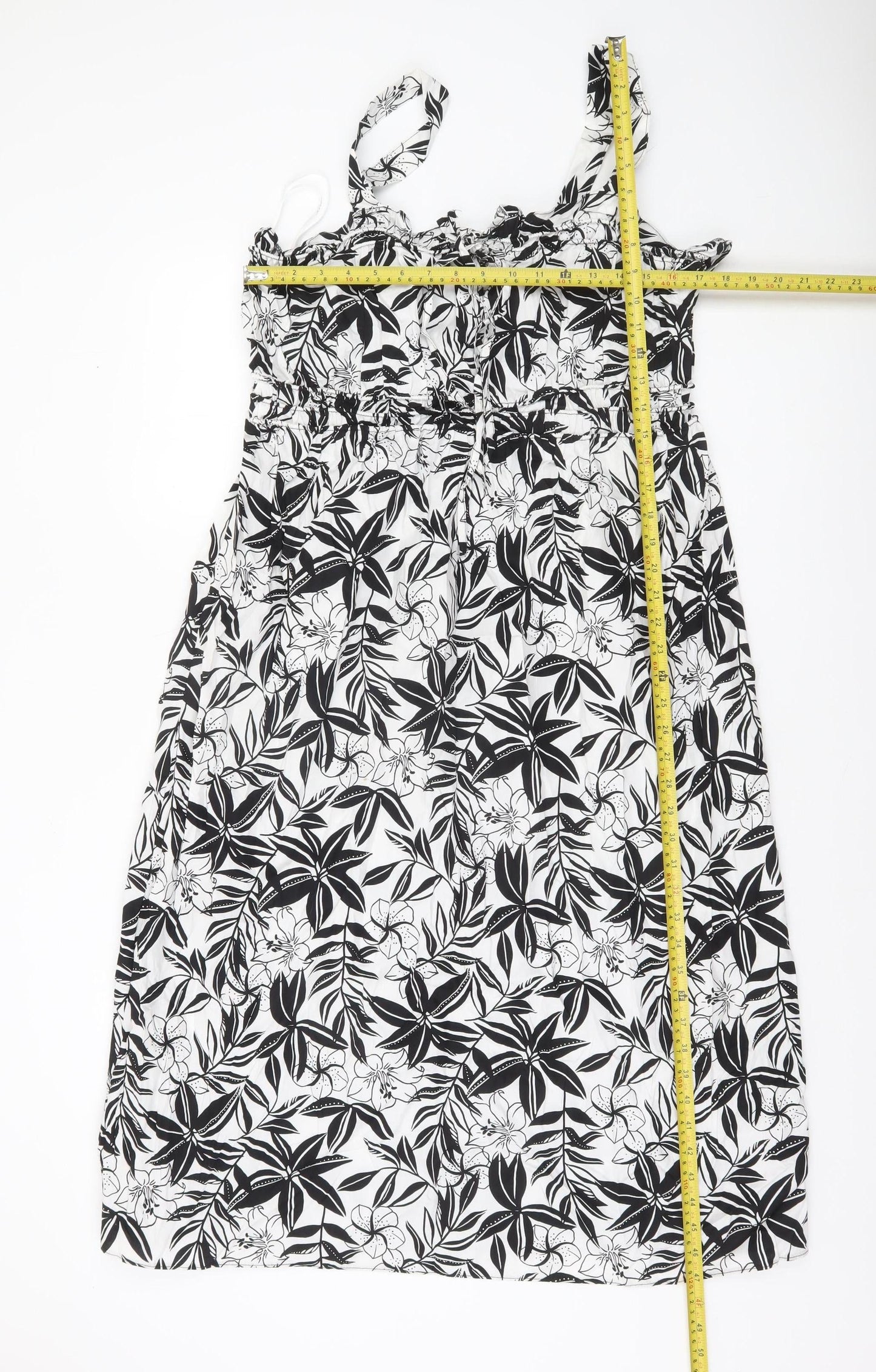 Primark Women’s Black Floral Cotton Smocked Sundress Size 18