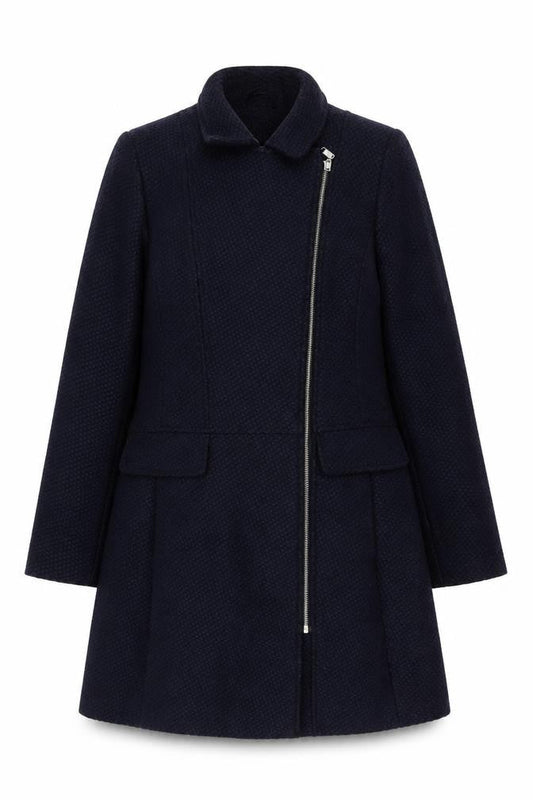 Womens UK Size 12 Debenhams Blue Overcoat