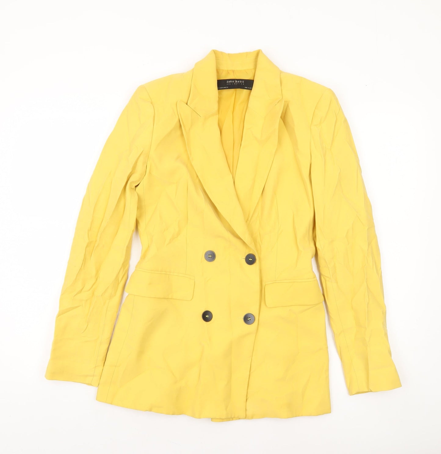 Womens UK Size XS Zara Regular Yellow Blazer