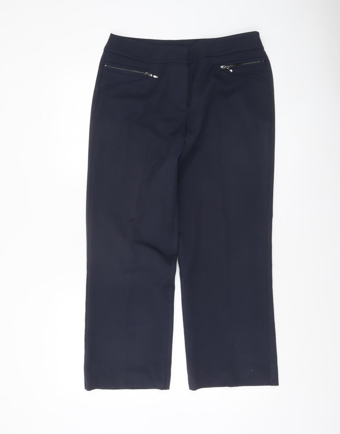 Womens UK Size 12 BHS Regular Fit Dress Pants Blue Trousers