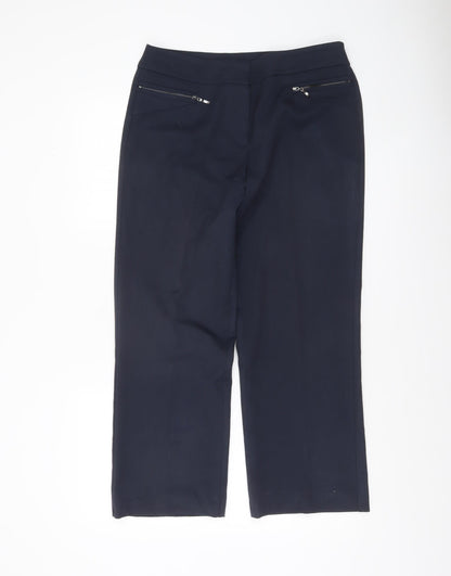 Womens UK Size 12 BHS Regular Fit Dress Pants Blue Trousers