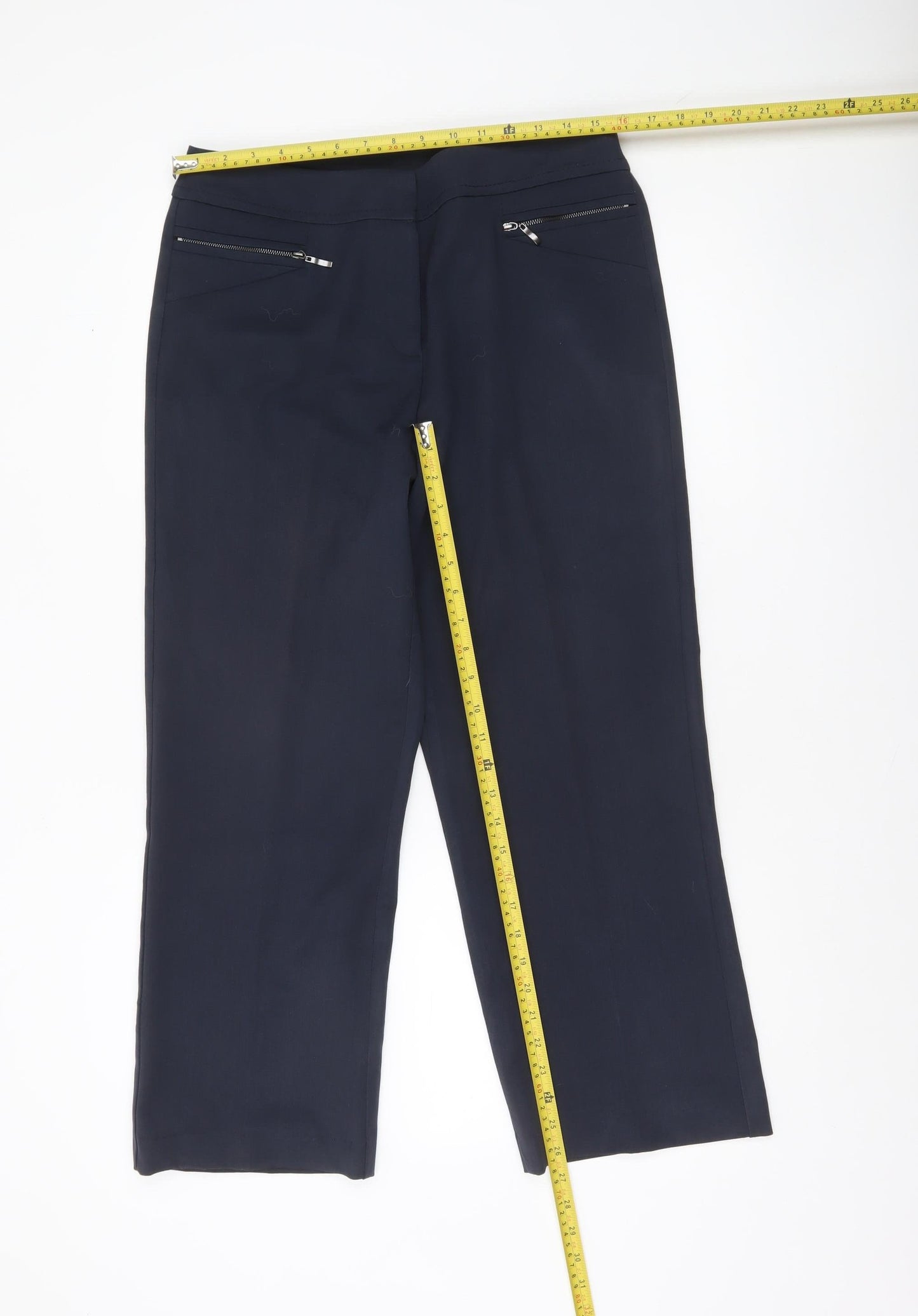Womens UK Size 12 BHS Regular Fit Dress Pants Blue Trousers
