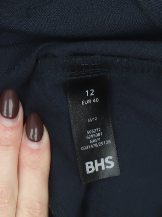Womens UK Size 12 BHS Regular Fit Dress Pants Blue Trousers