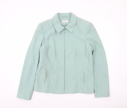 Bonmarché Women’s Green Zip-Up Collared Jacket Size 14 Regular