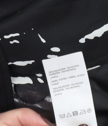 Peacocks Women's Black White Patterned Trench Coat Size 16