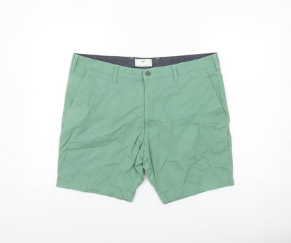 Marks and Spencer Men's Green Chino Shorts Size 38 Casual Cotton Stretch