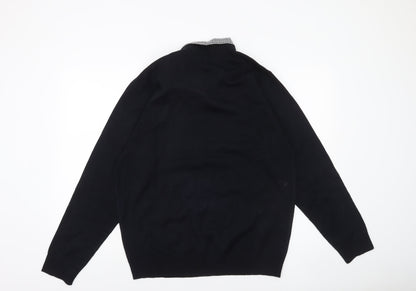 Pierre Cardin Men's Black V-Neck Pullover Jumper XL Acrylic Knit