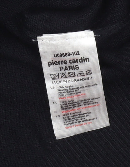 Pierre Cardin Men's Black V-Neck Pullover Jumper XL Acrylic Knit