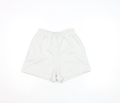 PrettyLittleThing Women’s Grey Size 8 Sweat Shorts Cotton Blend
