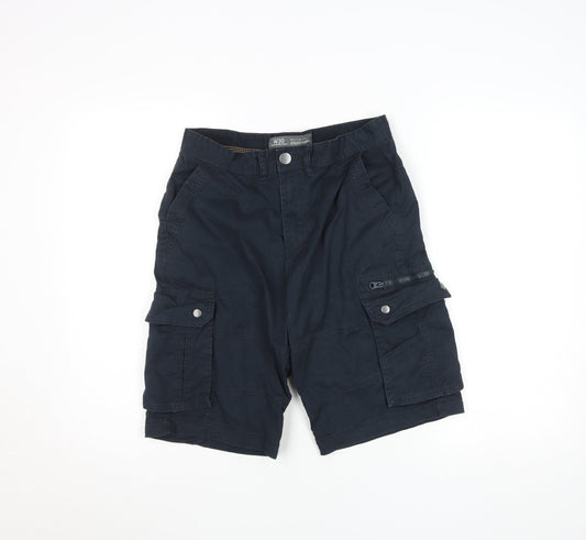 Denim Co Mens Black Cargo Shorts W30 Utility Cotton Blend