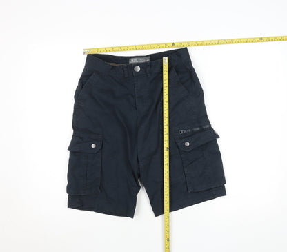 Denim Co Mens Black Cargo Shorts W30 Utility Cotton Blend