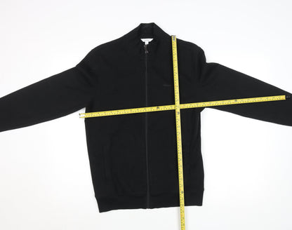 Calvin Klein Men’s Black Full Zip Mock Neck Jacket S Cotton Blend
