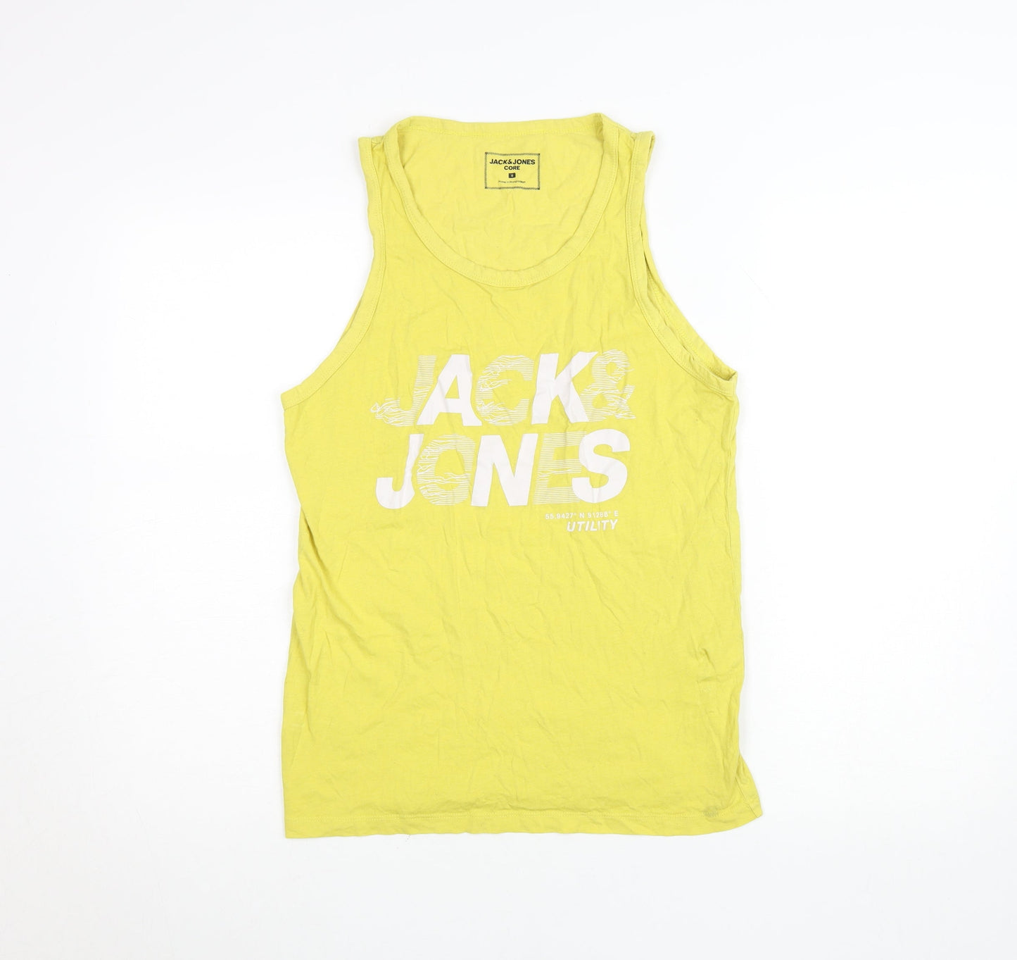 Mens UK Size S JACK & JONES Yellow Gym & Training Running & Jogging Tank