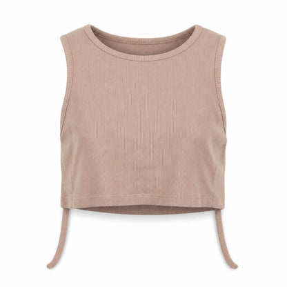 PrettyLittleThing Women’s Beige Ribbed Cropped Tank Top UK 8