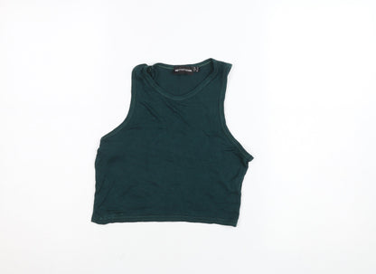PrettyLittleThing Women's Green Cropped Tank Top Size S