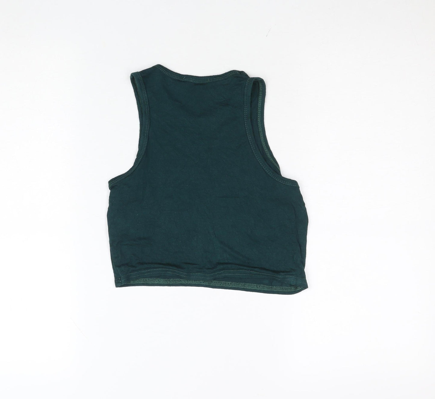 PrettyLittleThing Women's Green Cropped Tank Top Size S