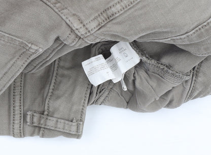 Primark Women Beige Cargo Jeans Size 12 Slim Fit Denim Co Ankle Zip